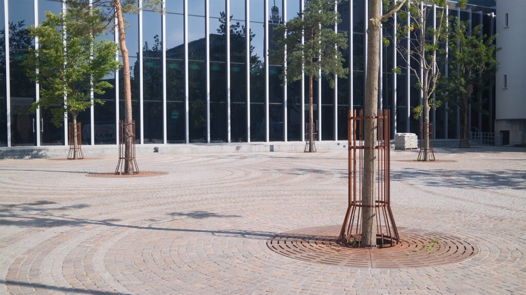 Stadsforum Tilburg bomen en boomvakomranding